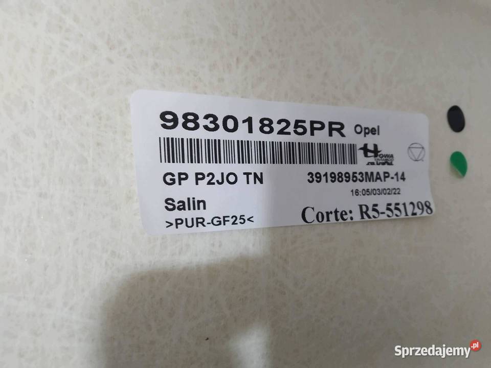 PODSUFITKA PODBITKA 5D 98301825PR Opel Corsa VI Rok produkcji 2022 Podsufitki