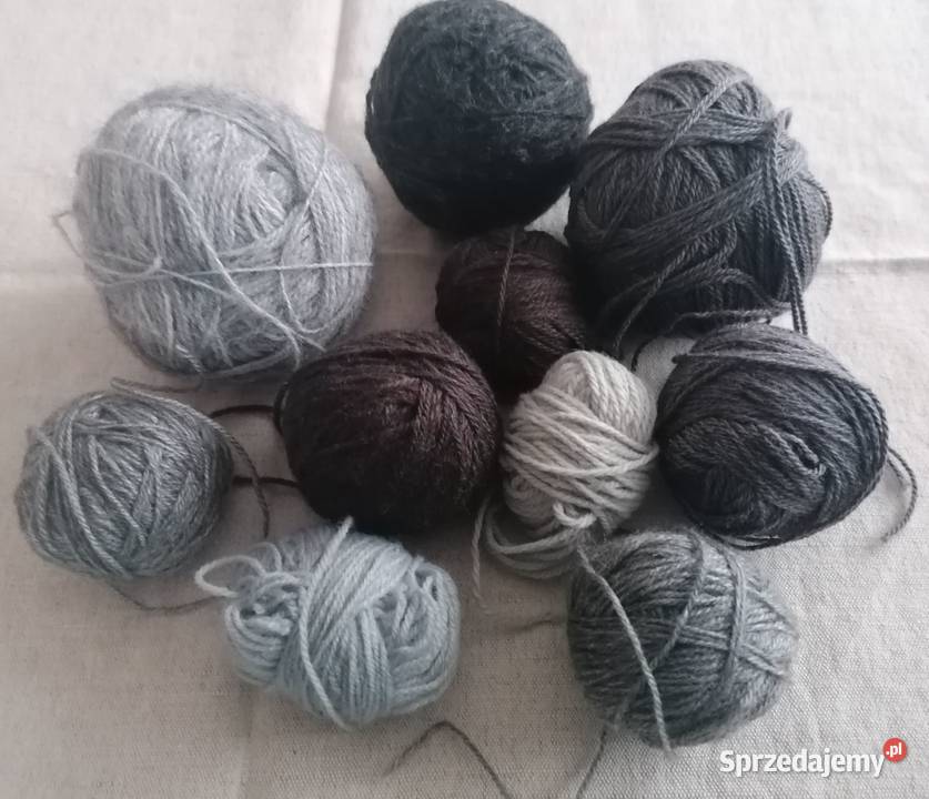 Włóczka w kolorze szarości jasnej do ciemnej łódzkie Łódź