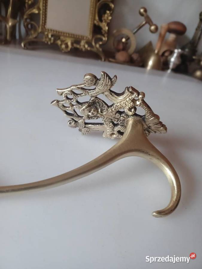 Piękny masywny mosiężny wieszak Wieszaki wielkopolskie Poznań