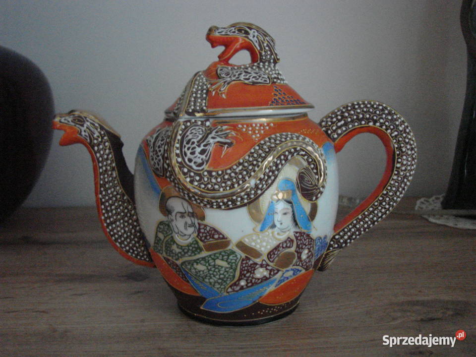 Smok porcelanowy czajnik Satsuma Pruszcz Gdański