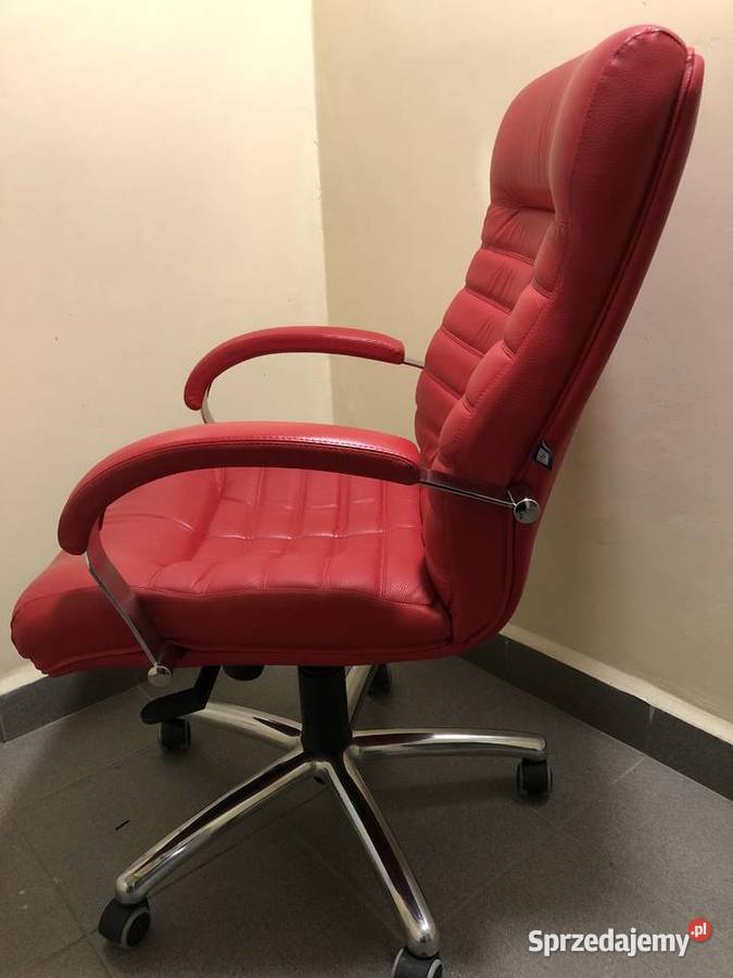 Dwa fotele biurowe regulowane skórzane Fotele i krzesła obrotowe Kraków sprzedam
