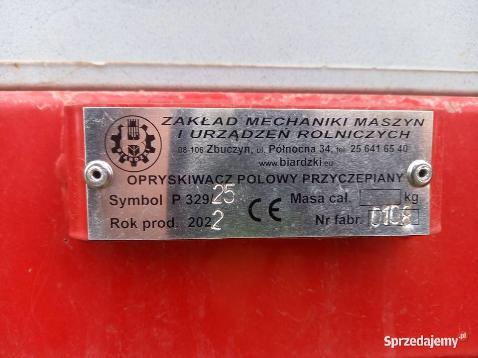 Opryskiwacz ciągany zaczepiany Biardzki Biała Podlaska