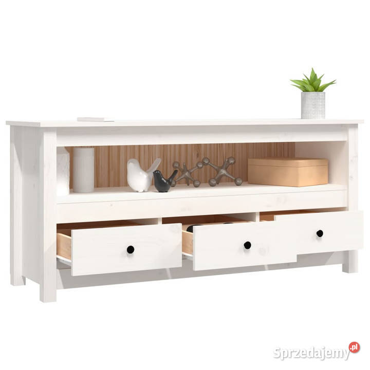 Szafka pod telewizor biała 114x35x52 lite drewno Warszawa sprzedam