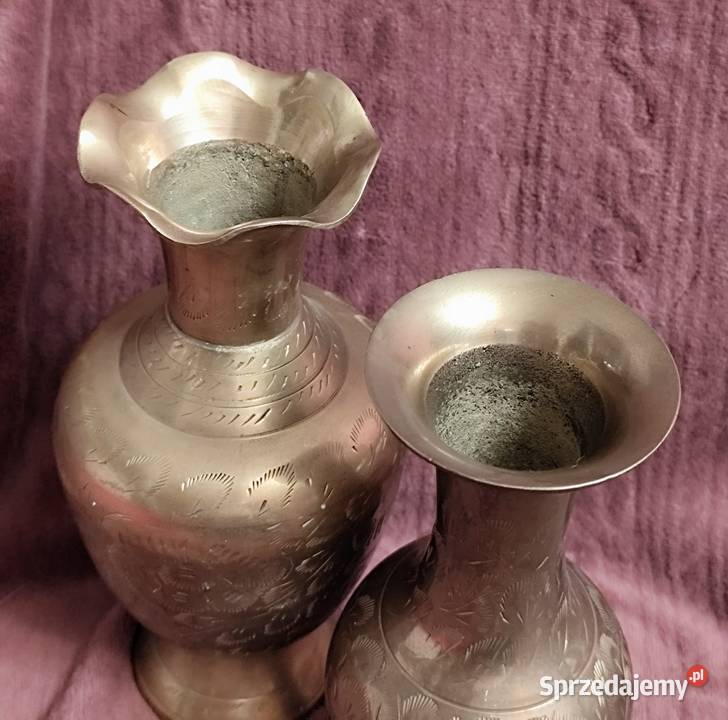 Dwa mosiężne wazoniki Sosnowiec