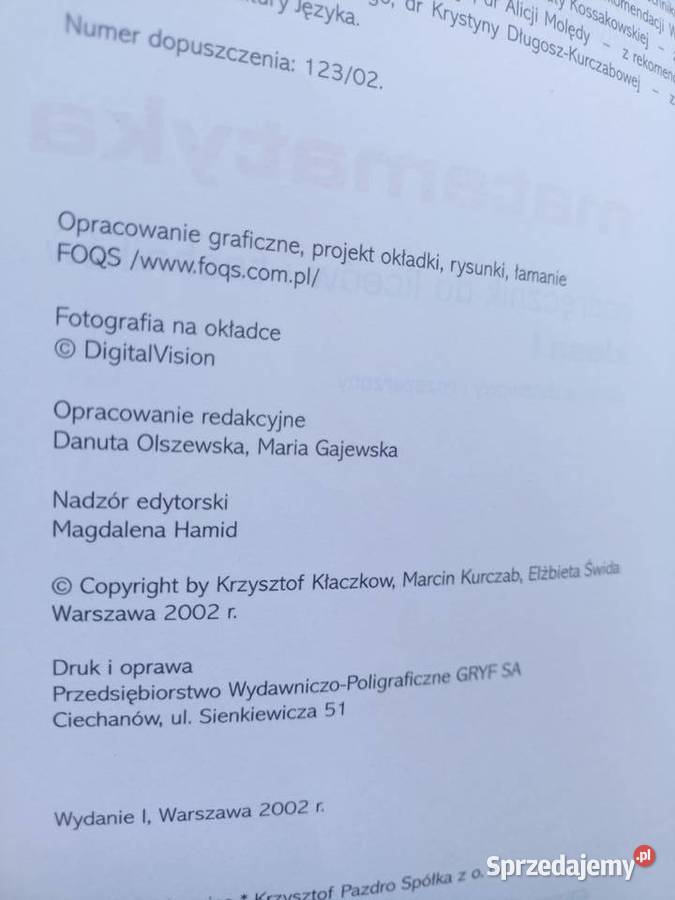 Matematyka rozszerzona Pazdro najtańsze Warszawa