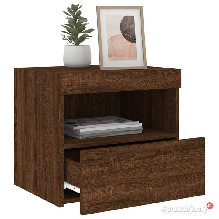 Szafki nocne z LED 2 brązowy dąb 50x40x45 Warszawa sprzedam