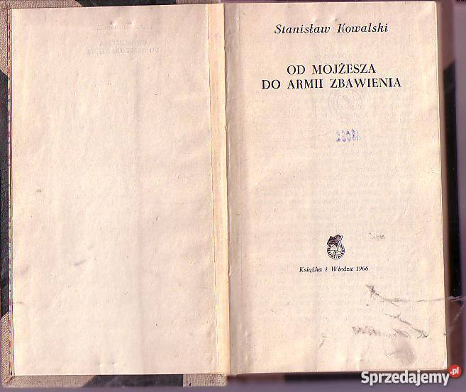 5819 MOJŻESZA DO ARMII ZBAWIENIA STANISŁAW KOWAL Książki i Podręczniki Czyrna