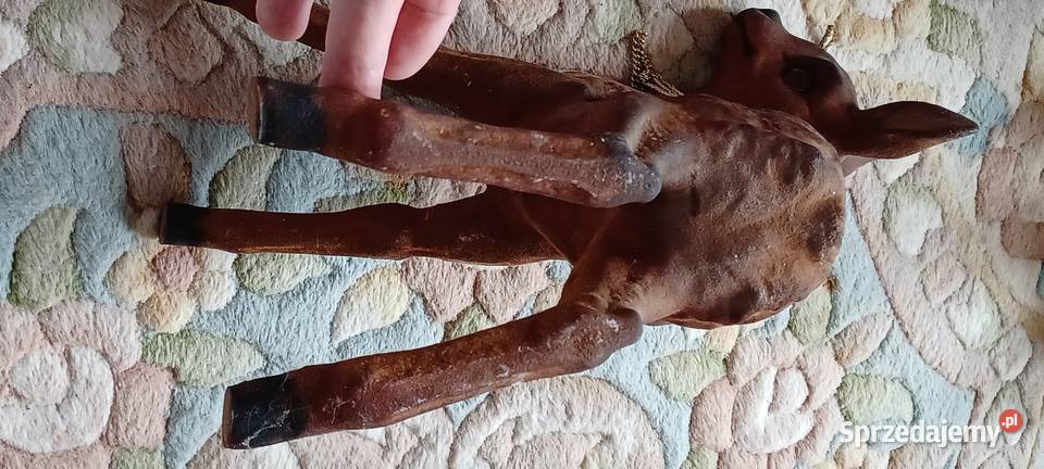 sarna figurka flokowana stara Heissner Poznań