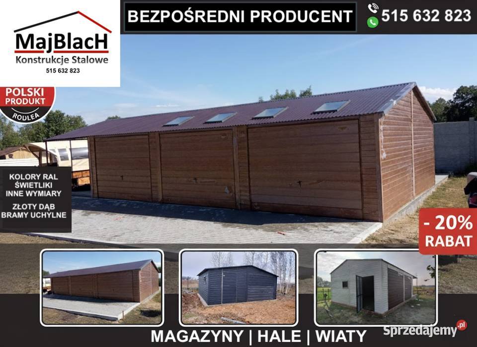 Wysoki Garaż Blaszany Ocynkowany Magazyn opolskie Krapkowice