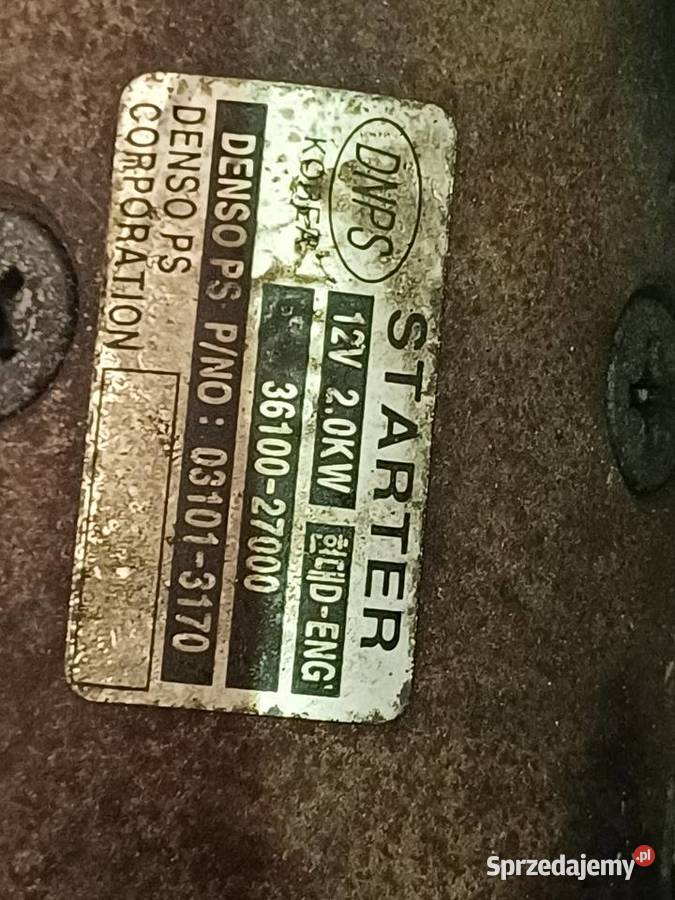 Hyundai Santa fe 20 crdi rozrusznik 3610027000 Nowy Tomyśl sprzedam