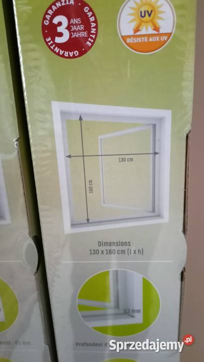 Moskitiera okienna zwijana 130x160