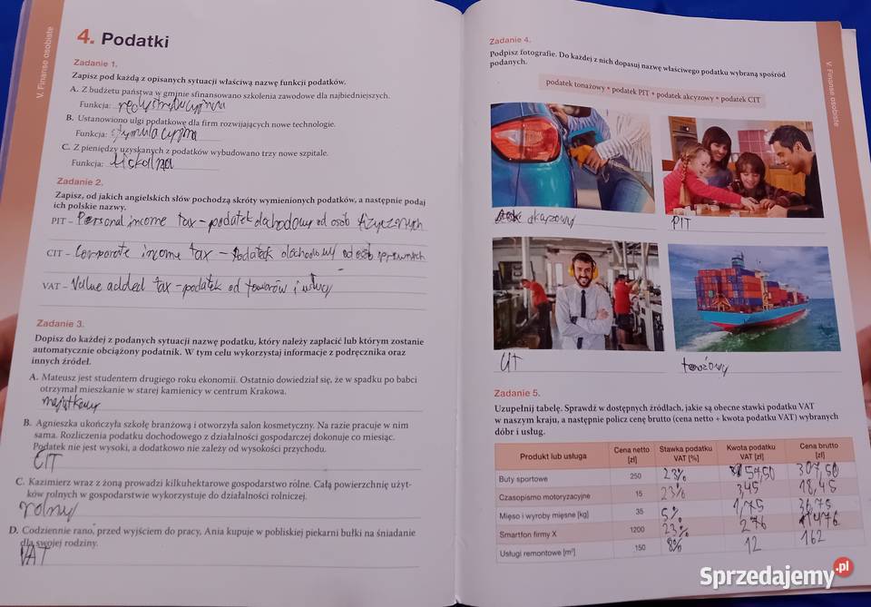 Karty pr ucznia Krok w biznes i zarządzanie 1 skrypt, zeszyt ćwiczeń, zbiór zadań, testów Koźminek sprzedam