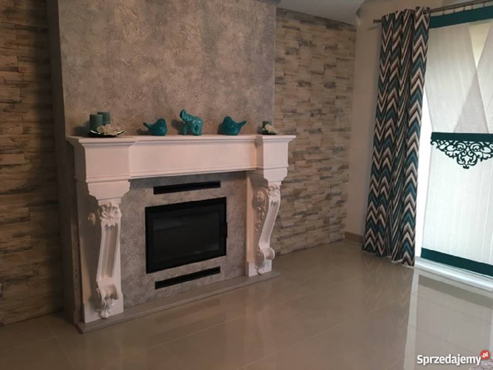 DUŻY Portal kominkowy GIPSOWY HERKUS brykiet Wyczechowo