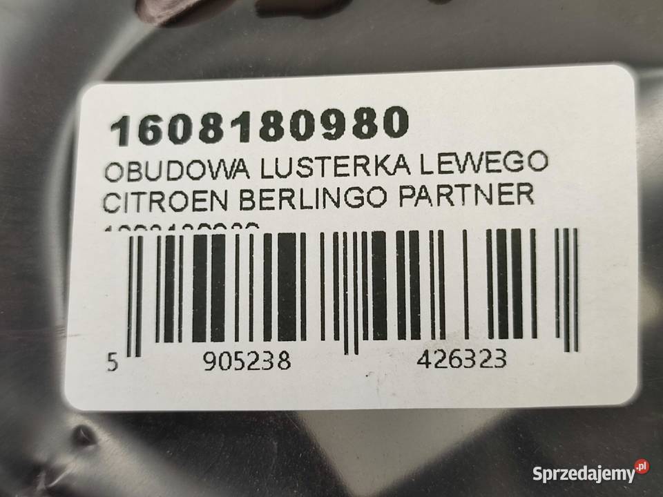 OBUDOWA LUSTERKA LEWEGO CITROEN BERLINGO B9 2008