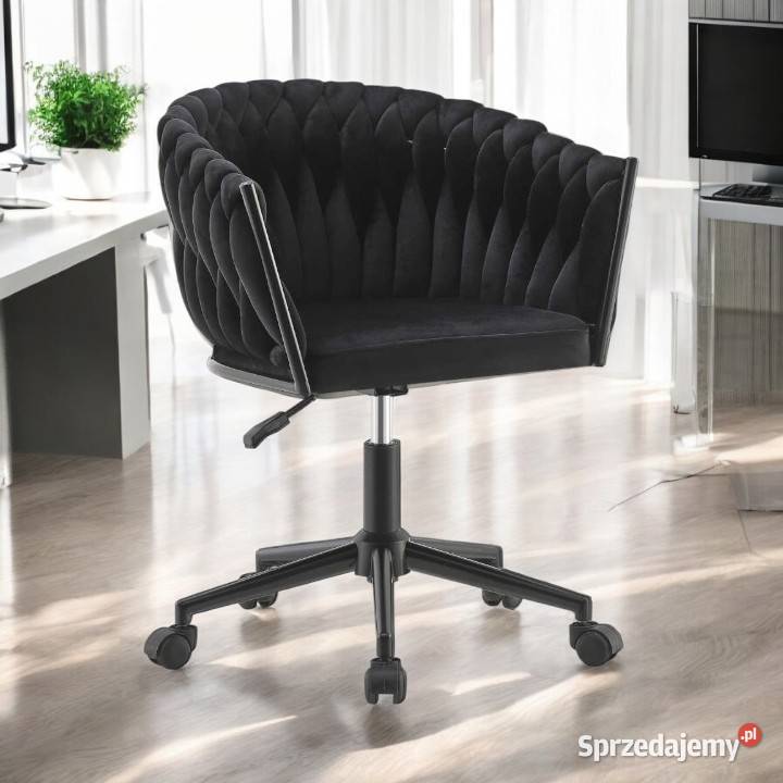 Obrotowe Czarne Krzesło Tapicerowane Rosa Tarchały Małe