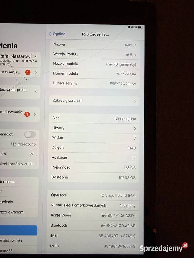 iPad 6 gen LTE 128 GB Pruszków