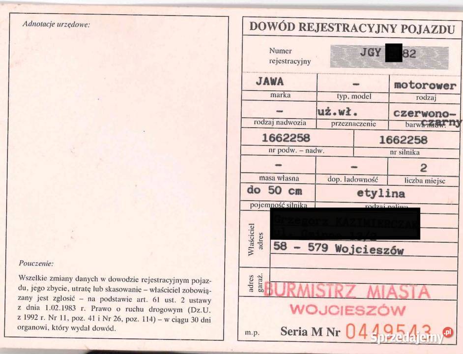 Jawa 50 Mustang 1980 oryginalny lakier dokumenty Kowary