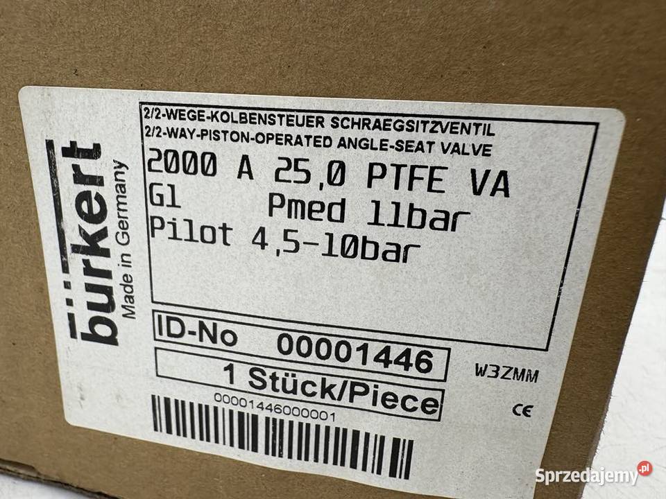 Burkert 2000 A 250 PTFE VA 00001446 Zawór