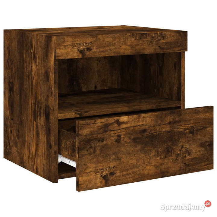 Szafki nocne z LED 2 przydymiony dąb 50x40x45 Nocne Warszawa sprzedam