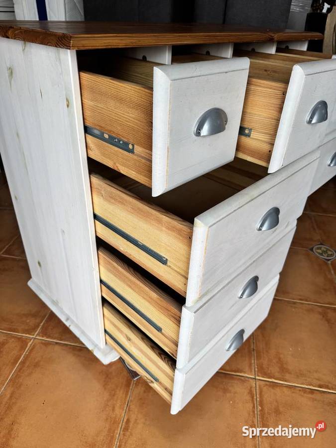 Komoda drewniana apteczna z szufladami szafka Sulbiny