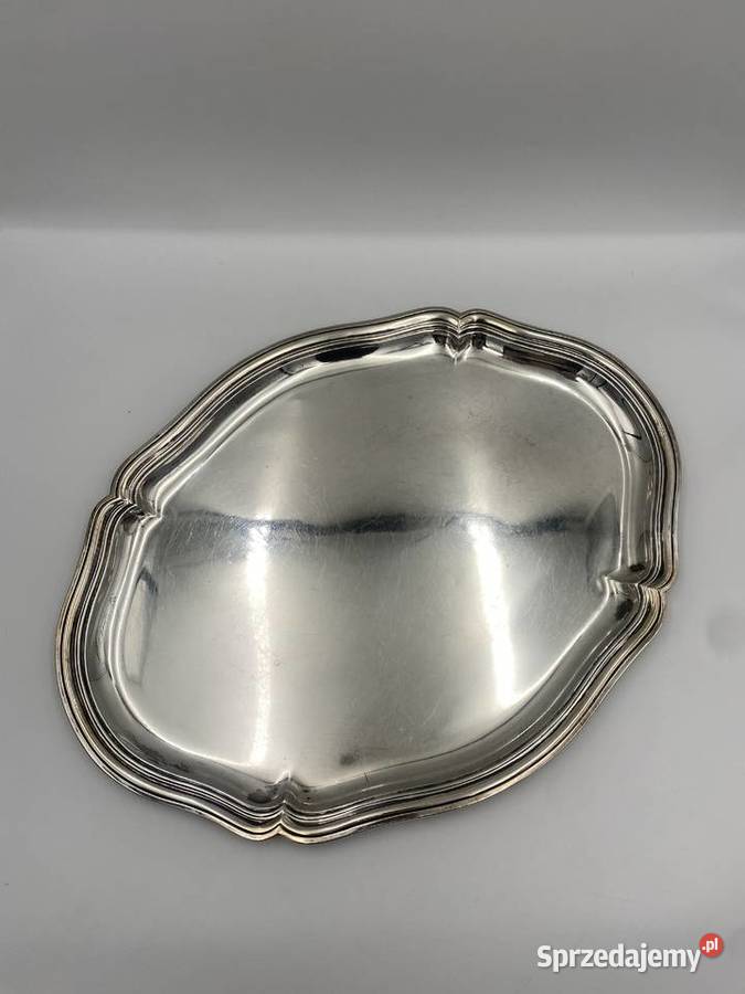 Duża owalna taca ze srebra pr 800 49 x 37 Poznań