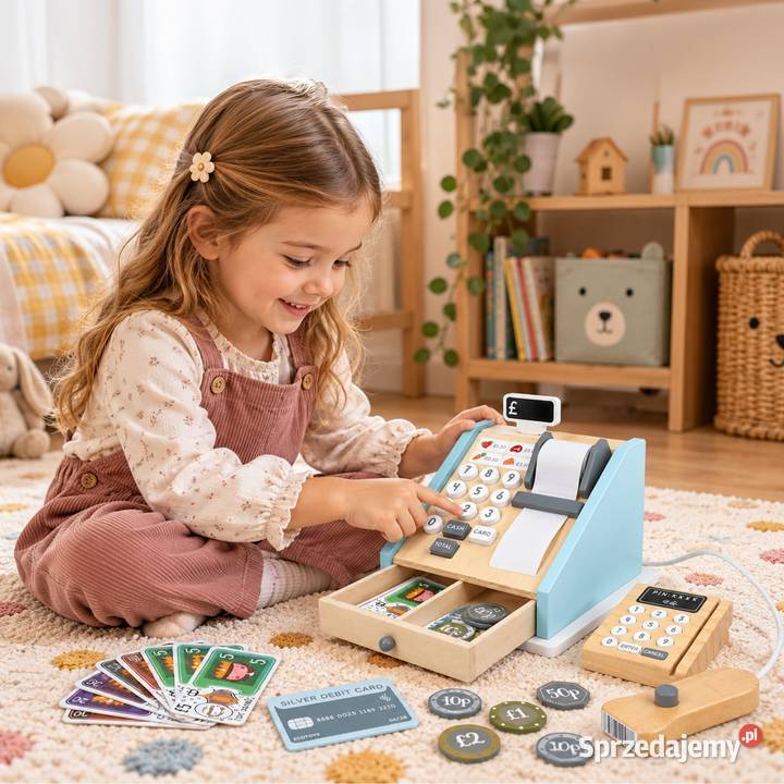 Drewniana kasa fiskalna dzieci ECOTOYS zabawa w opolskie sprzedam