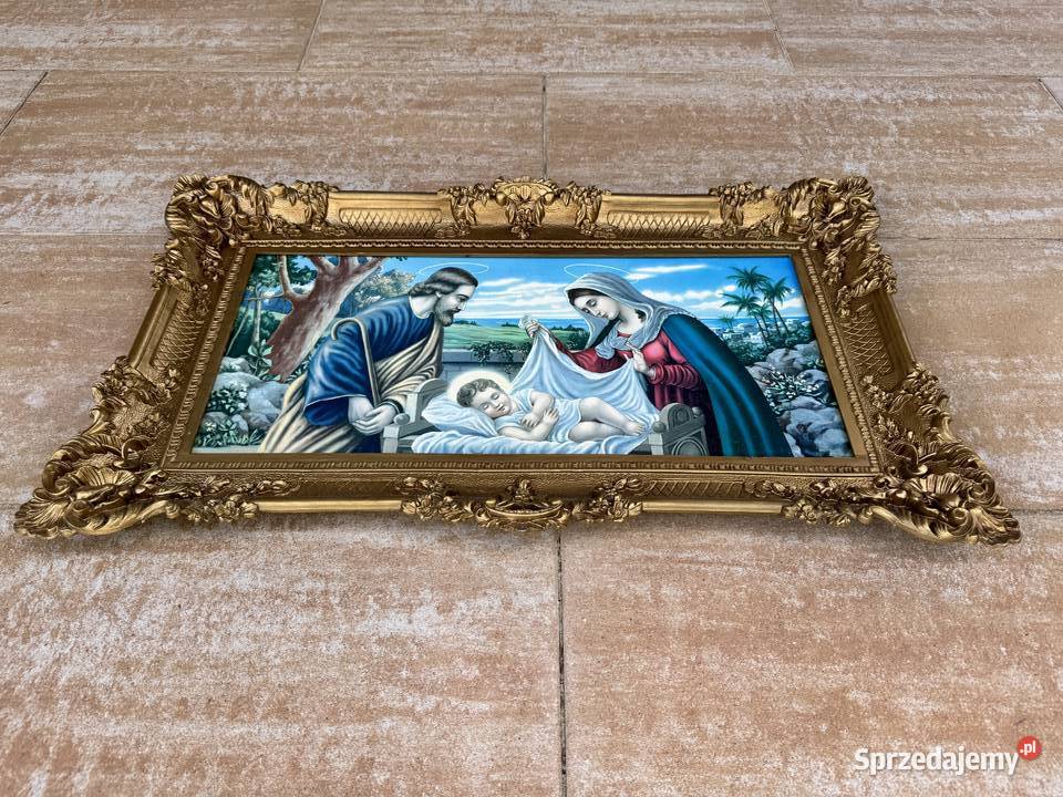 Obraz święta rodzina rama ozdobna stylowa złota Garwolin sprzedam