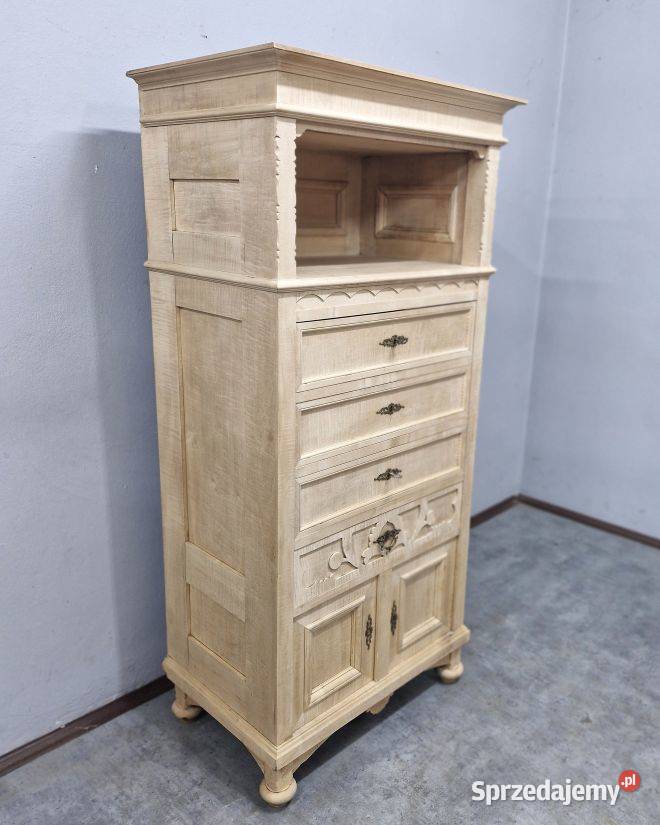 Ładny Dębowy Słupek Secesyjny AntykiMarki Marki