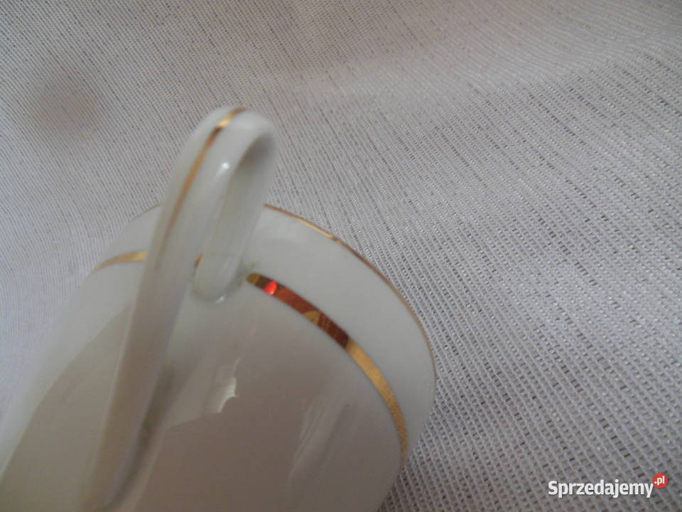 Filiżanka biała złocenia Ćmielów PRL Porcelana i szkło Kielce