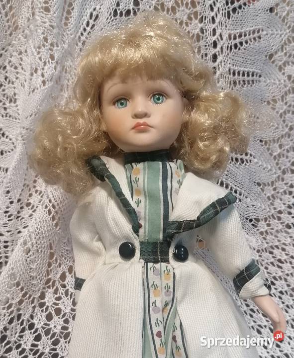 Przepiękna lalka porcelanowa w stylu ludowym śląskie