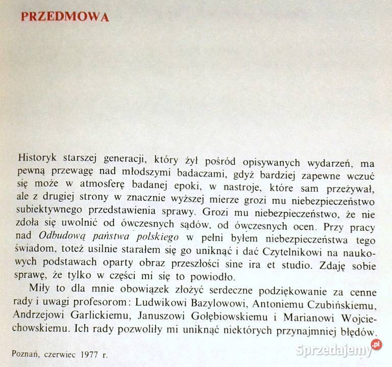 Odbudowa państwa Polskiego 19141918 J Pajweski Rok wydania 1985 Chełm