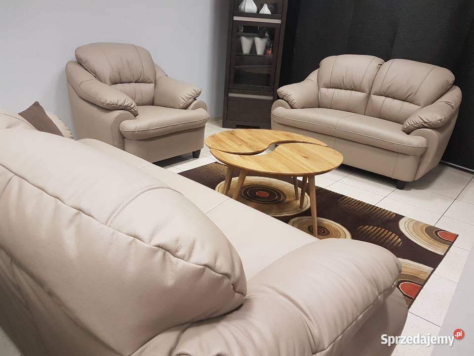 Komplet wypoczynkowy 321 TAJFUN skóra naturalna Piasek