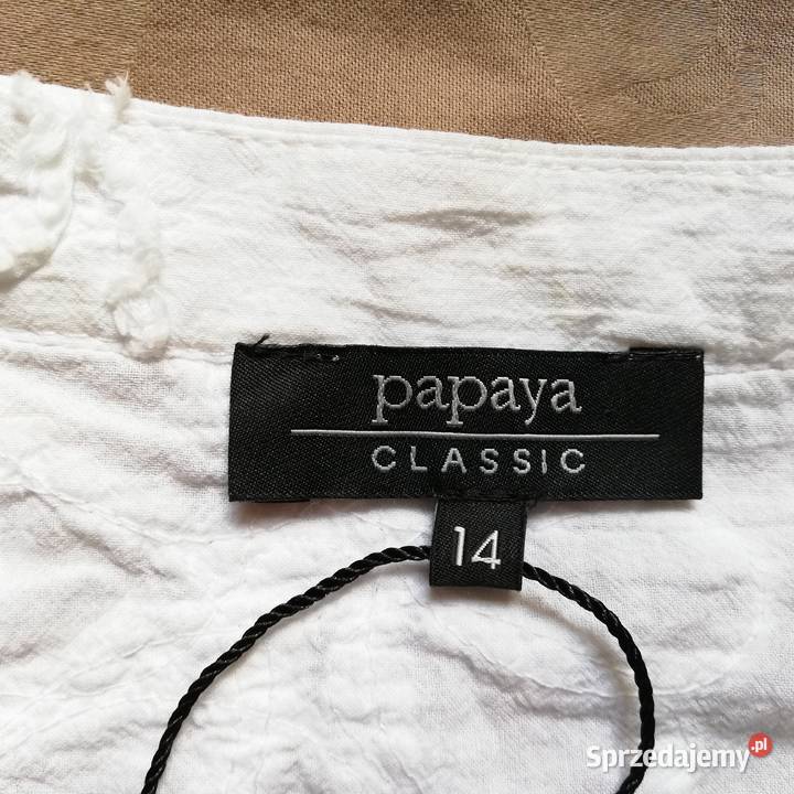 Damska bluzka taliowana bawełna biała Papaya 14