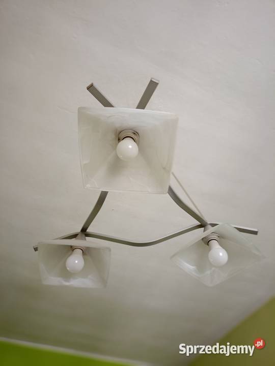 Nowoczesna lampa sufitowa żyrandol z 3 szklanymi Łódź