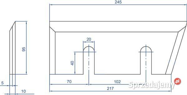 Noże do rębaka 245x95x10 WCB00670 małopolskie Kamionna
