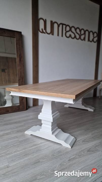 Piękny dębowy stół rozkładany Hampton bielony Stoły Łódź