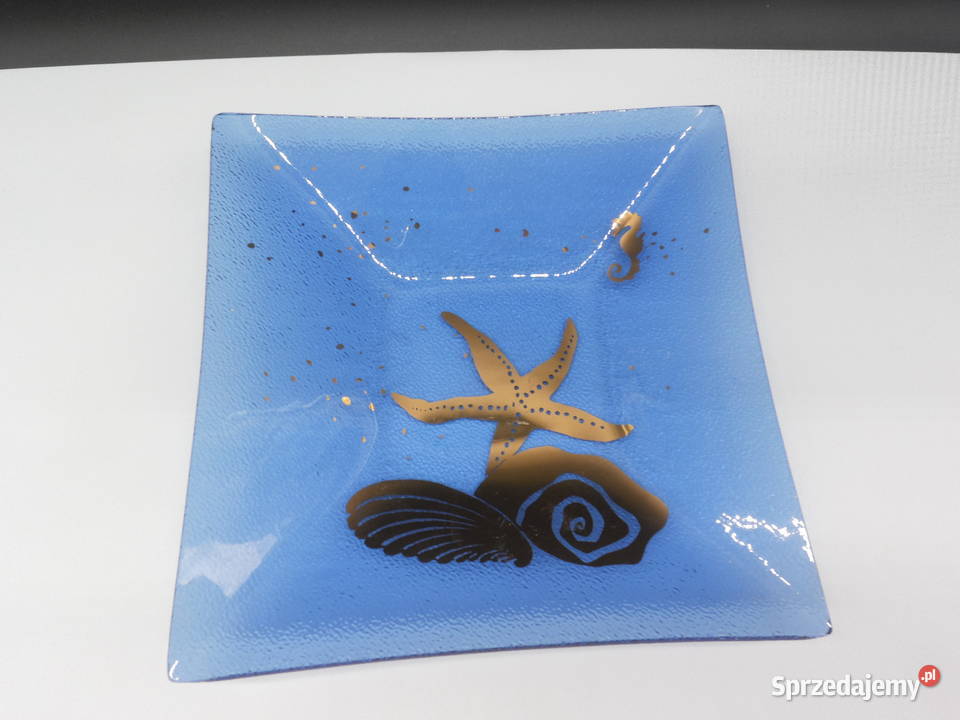 Szklany Talerz Dekoracyjny Motyw Morski Raszków