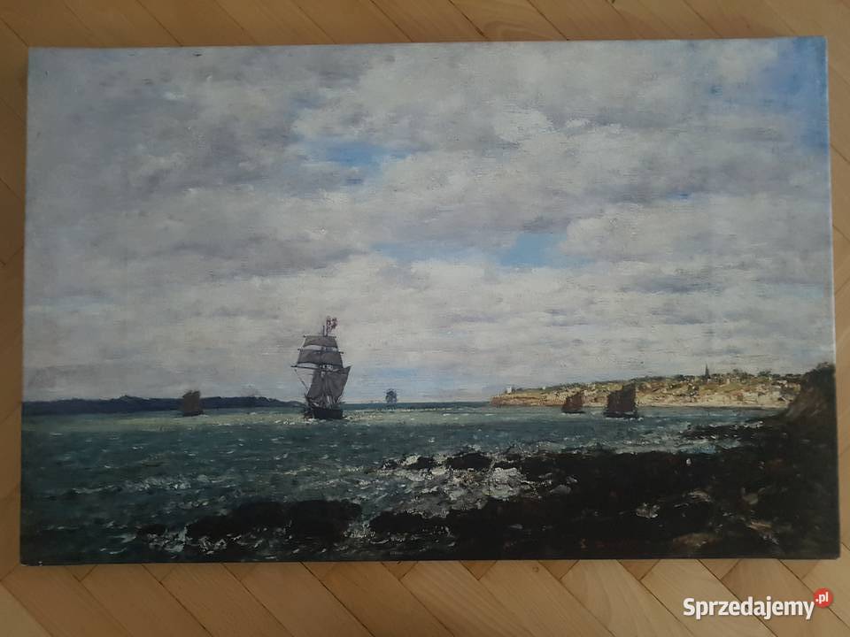 Obraz reprodukcja Wybrzeże Bretanii Eugene odcienie błękitu Nowy Sącz