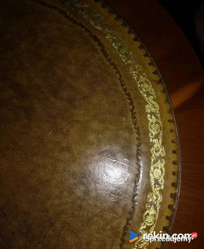 Wspaniały stolik Niciak Z skórką na blacie Gdańsk