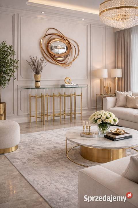 Nowoczesna konsola złota komoda Premium Glamour małopolskie Nowy Sącz