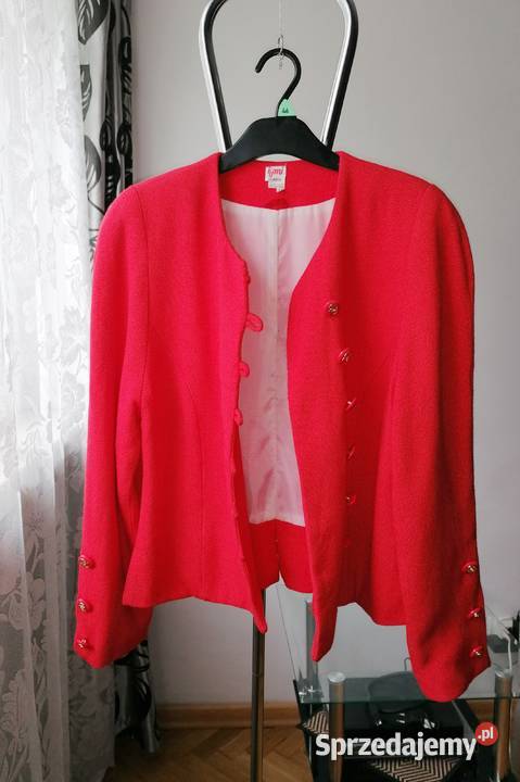ELEGANCKA CZERWONA MARYNARKA ŻAKIET KUMIR42XL
