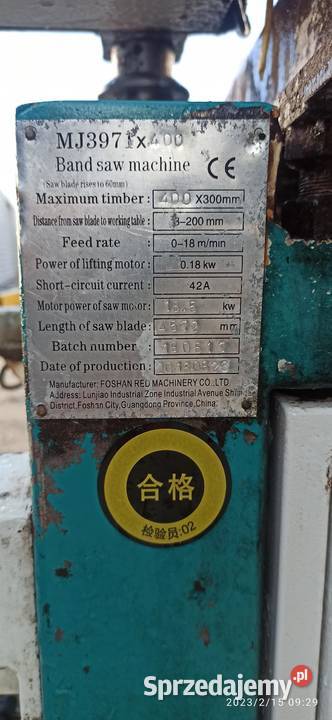 MJ3971Ax400 Piła taśmowa pozioma lignum