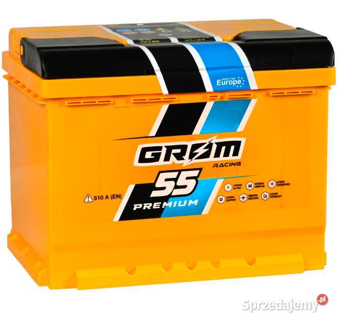 Akumulator Grom Racing 55Ah 510A EN PRAWY PLUS Elbląg