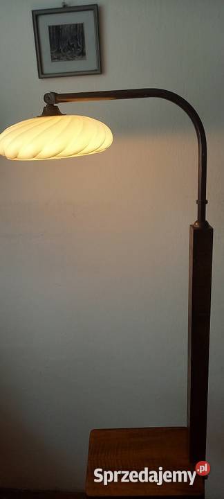 Drewniana lampa w stylu Art Deco z półką ruchome Skierniewice