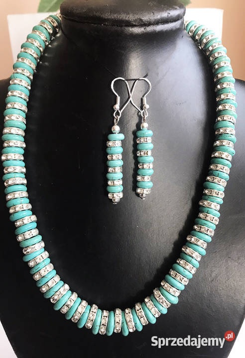Naszyjnikchoker i kolczyki z howlitu Łomża