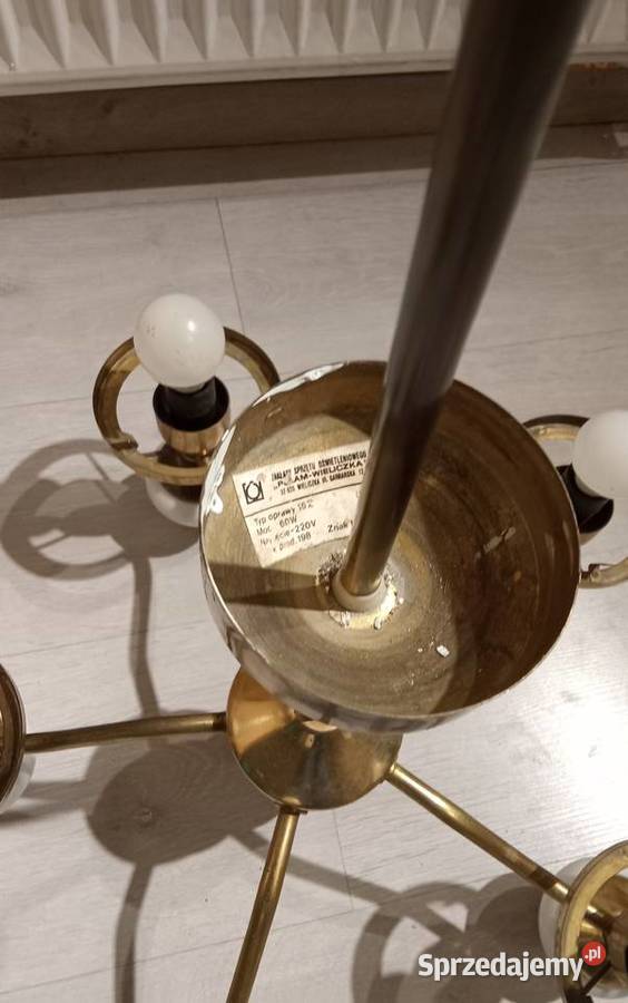 Sprzedam Sprawny Żyrandol Mosiężny PRL Okazja Golub-Dobrzyń