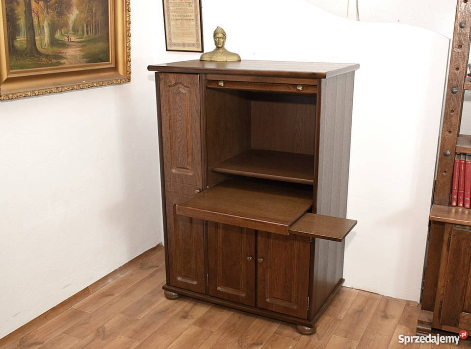 SEKRETARZYK SEKRETERA BIURKO SZAFKA KOMPUTER DĄB dolnośląskie Świdnica