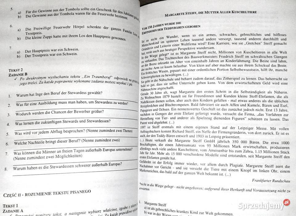Język niemiecki Informator maturalny Matura 1999 lubelskie