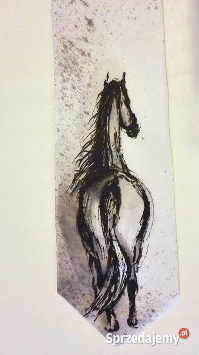 Krawat jedwabny ręcznie malowany ptKoń Krawaty Katowice