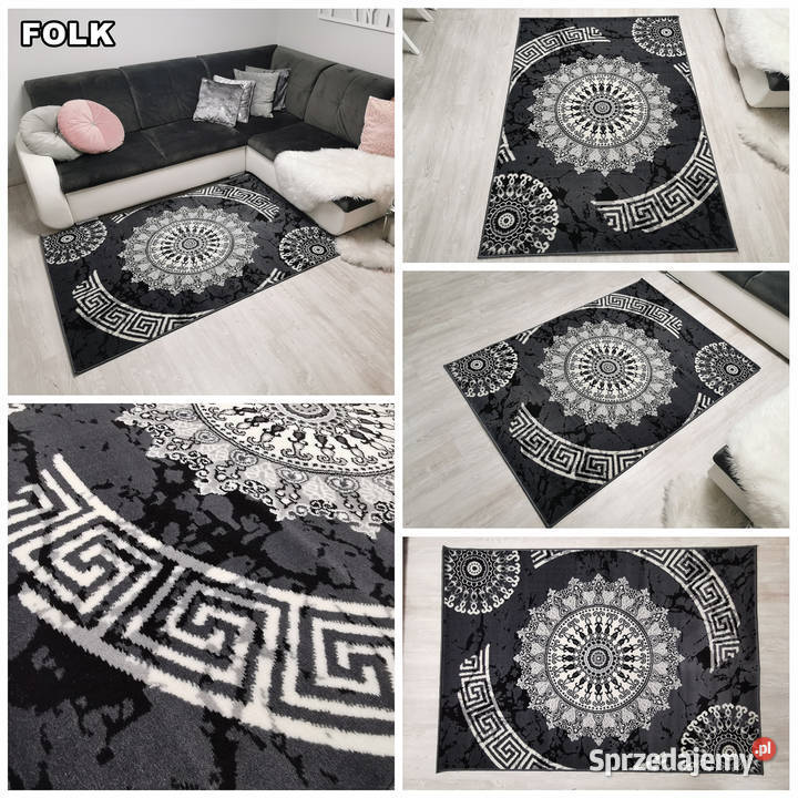DYWAN 140X200 IDEA FOLK CZARNY GĘSTY WŁOS Białystok